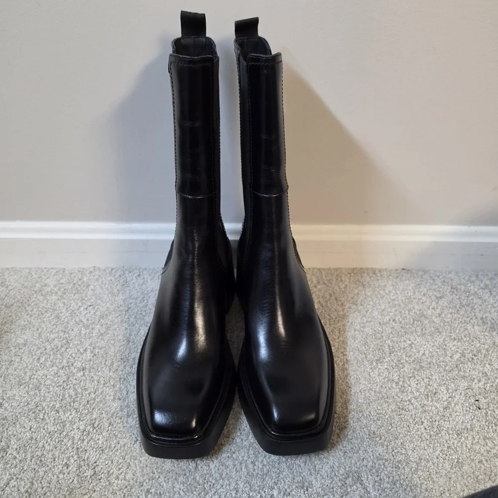 $509 NEW MAJE FRIZZANTE WOMENS BOOTS MID ANKLE CHUNKY PLATFORM  BLACK 41 US 10